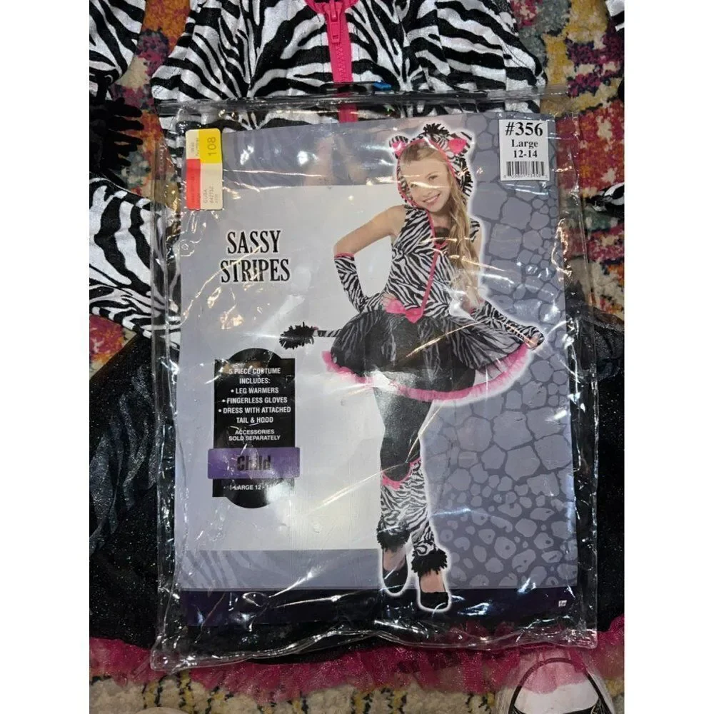GIRLS SASSY STRIPES COSTUME (12/14)